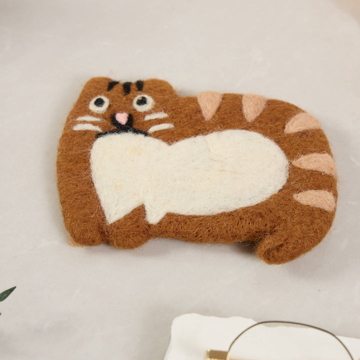 Handmade Felt Coaster Scaredy Cats