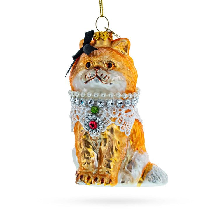Chic Cat with Pendant Glass Ornament