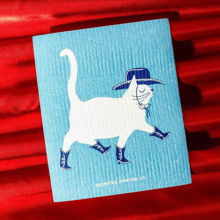 Cowboy Cat - Swedish Dishcloth