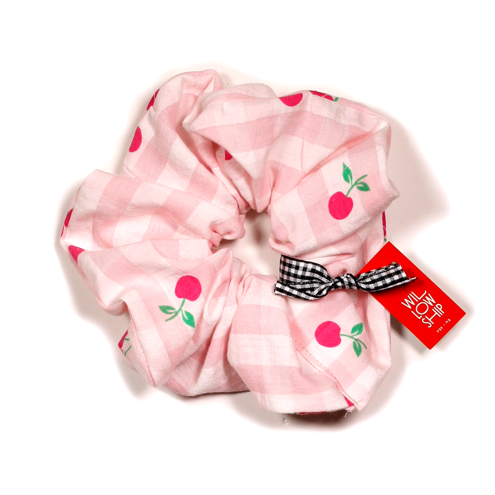 Zero-Waste Scrunchie - Cherries Gingham