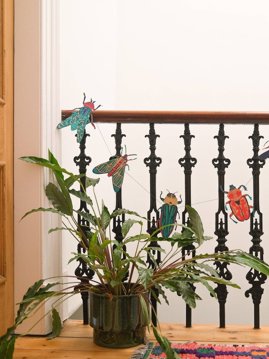 Insect Sewn Paper Garland