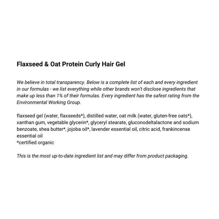 Flaxseed & Oat Protein Curly Hair Gel