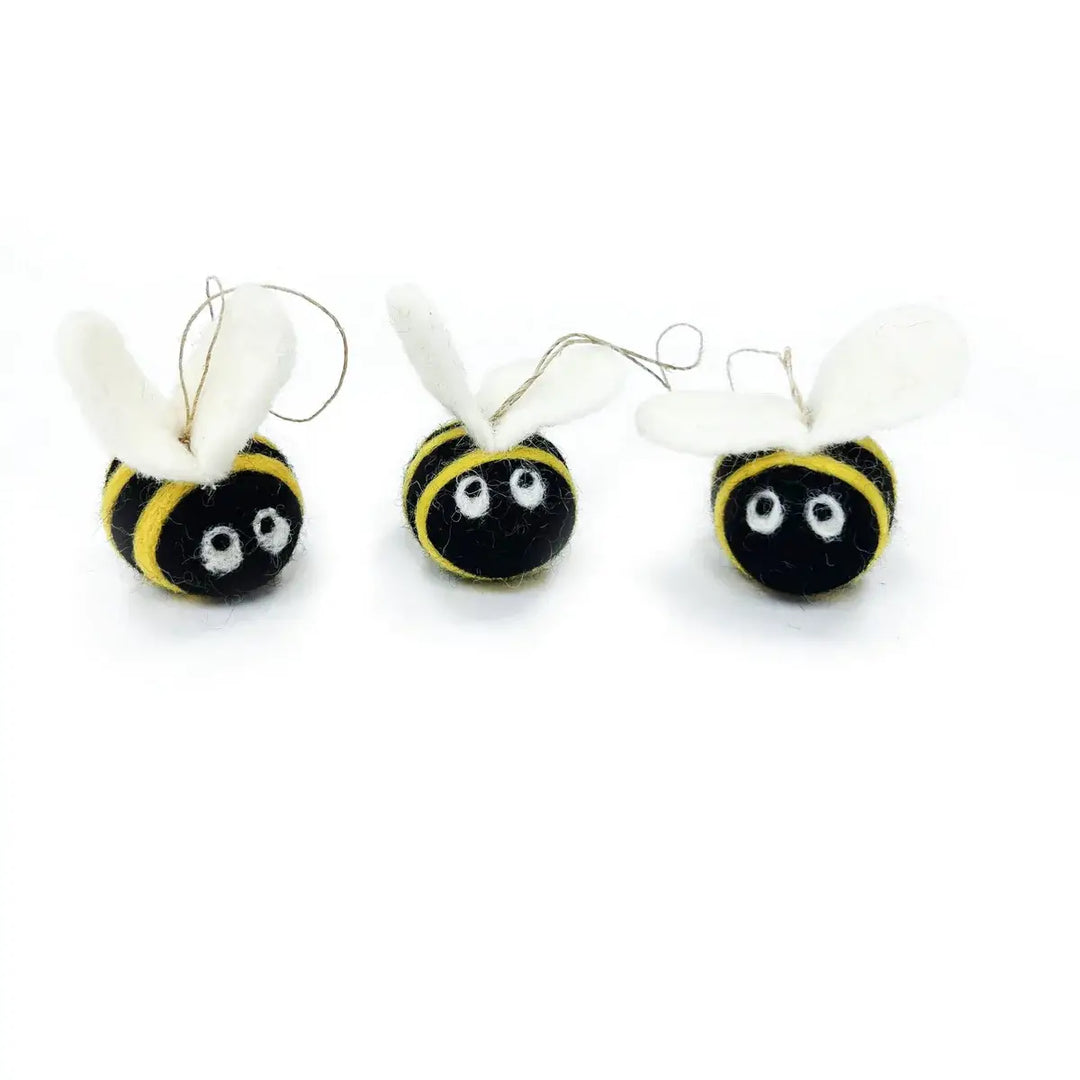 Buzzy Bumble Bees Eco Wool Ornament