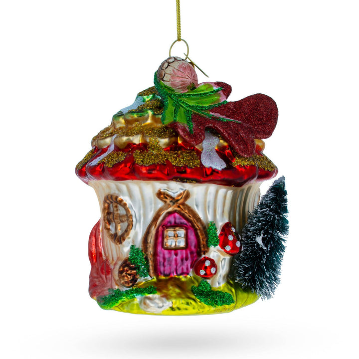 Fairy House Nestled in a Woodland Glade Glass Ornament