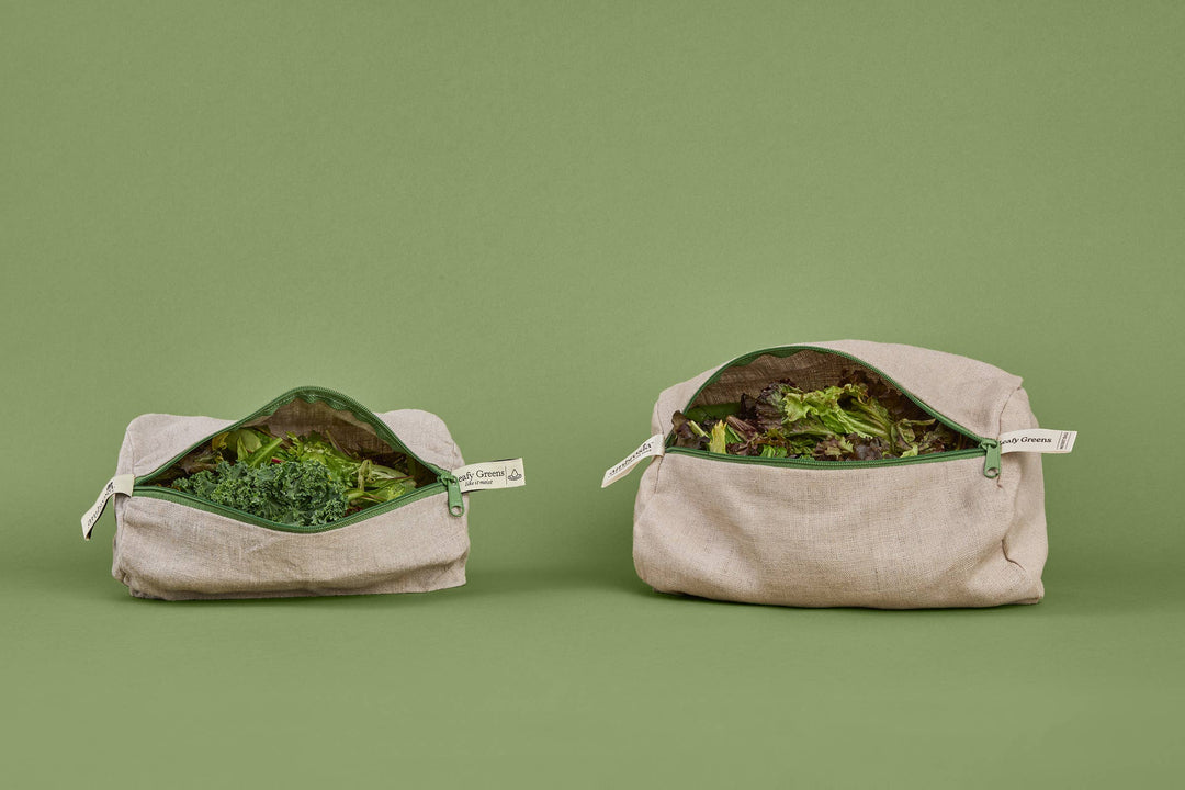 The Leafy Greens Bag – Reusable Linen Produce Bag