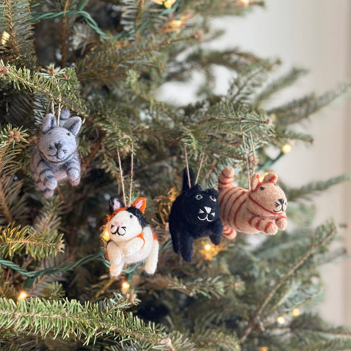 Flying Calico Cat Felt Ornament
