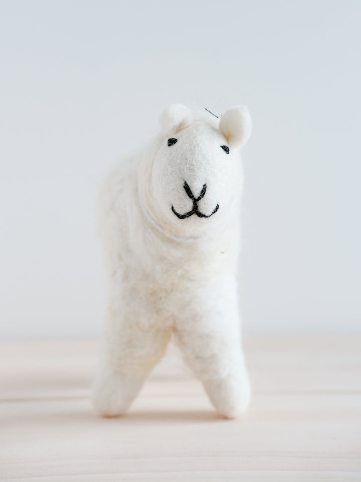 Hand Felted White Sheep