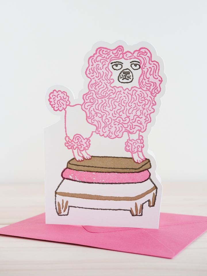 Poodle Cut-Out Greeting Card