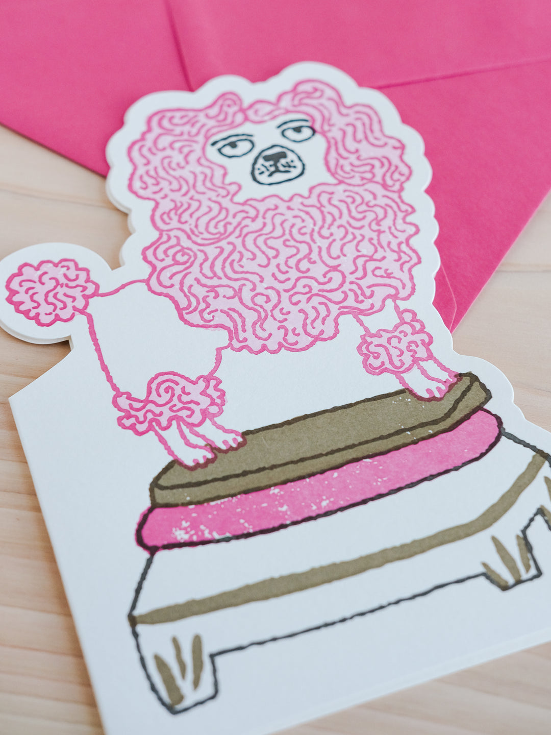 Poodle Cut-Out Greeting Card