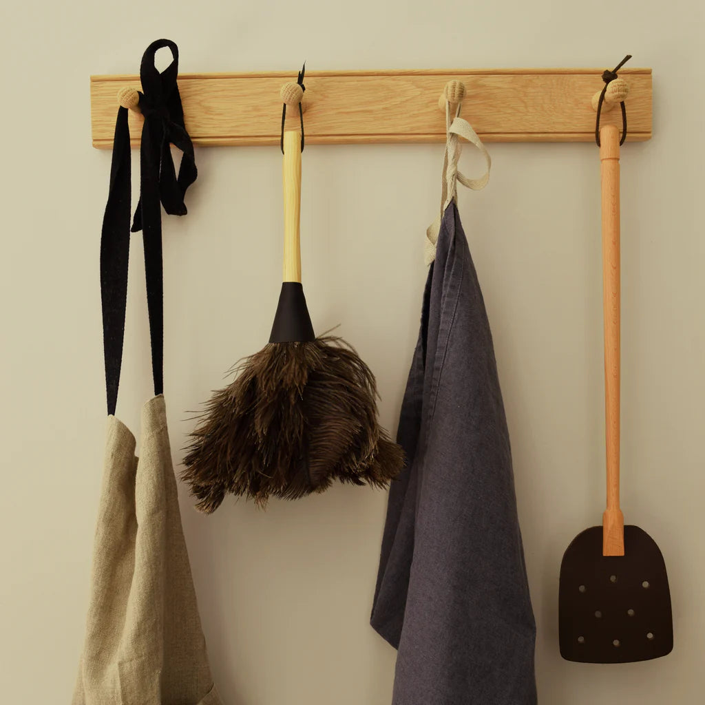 Solid Oak 4-Peg Utility Rail