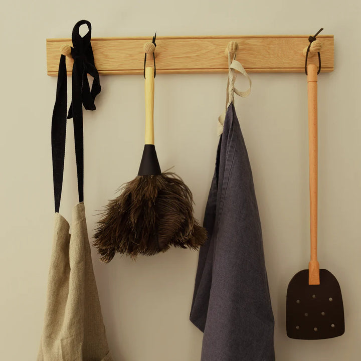 Solid Oak 4-Peg Utility Rail