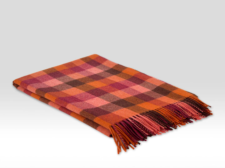 Merino Lamb Wool Throw - Fall Plaid Throw