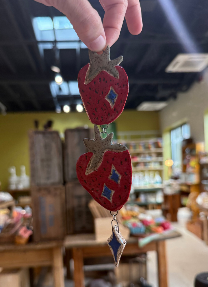 Handmade Ceramic Strawberry Hanging Decor