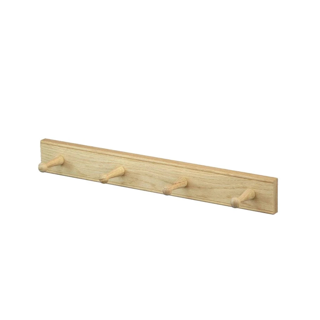 Solid Oak 4-Peg Utility Rail
