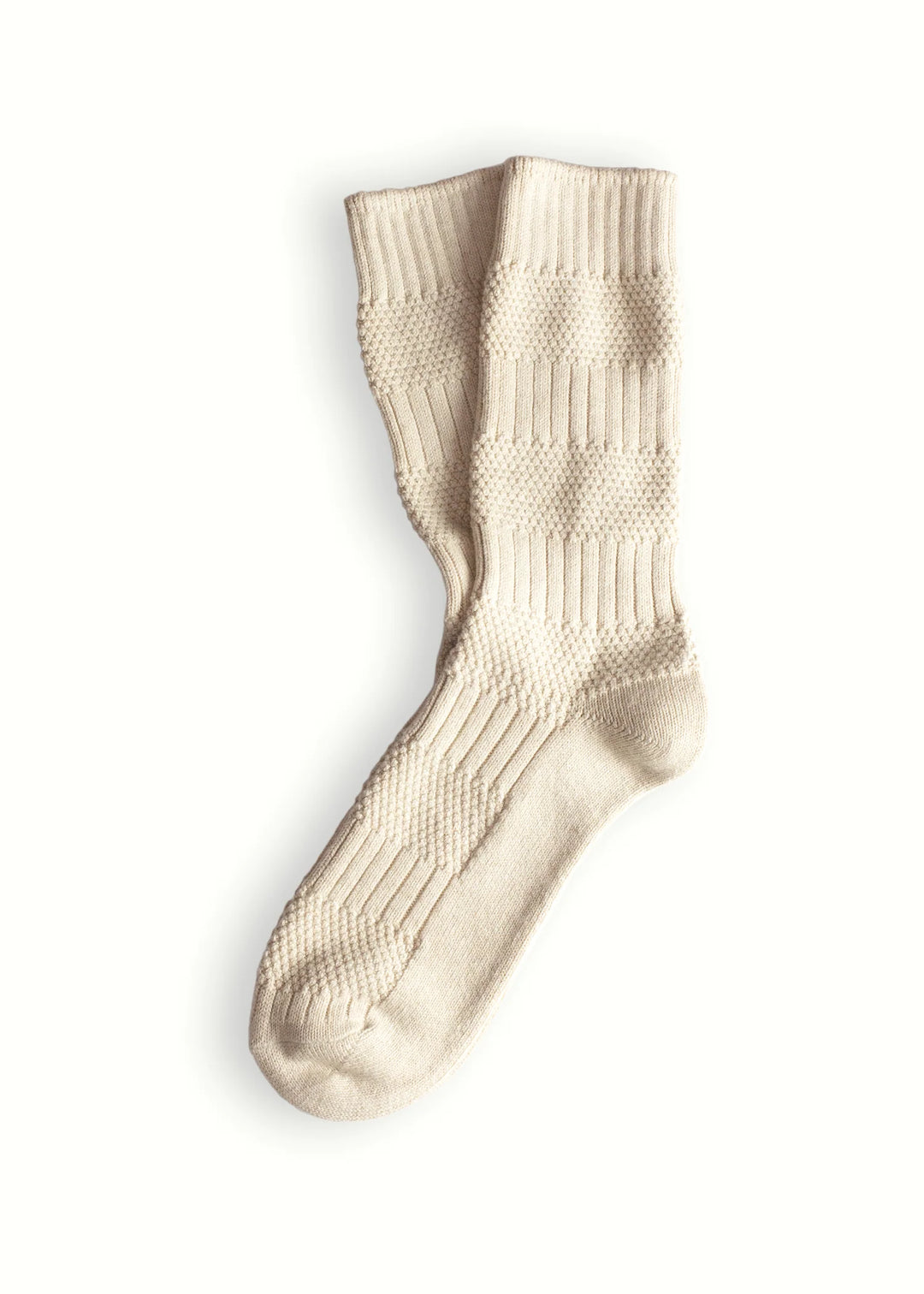 Premium Canalé Raw White Socks