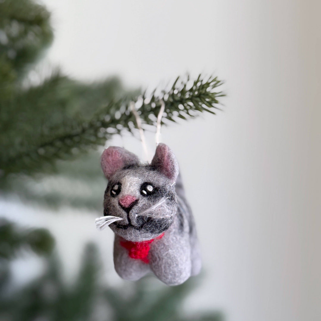 Cat Felt Ornament – Calico, Gray Tabby & Tuxedo