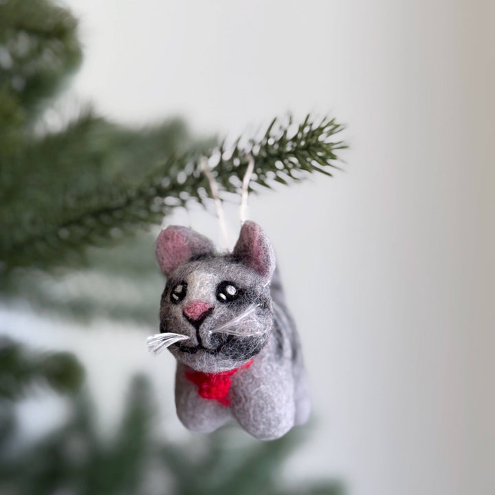 Cat Felt Ornament – Calico, Gray Tabby & Tuxedo