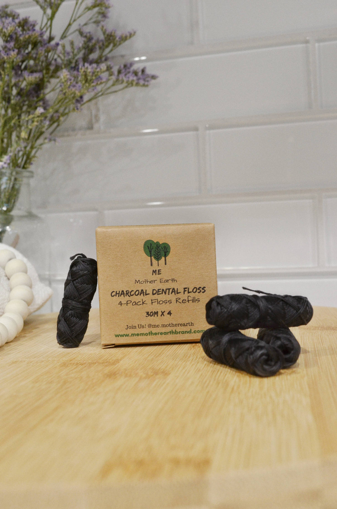 Vegan Biodegradable Charcoal Dental Floss