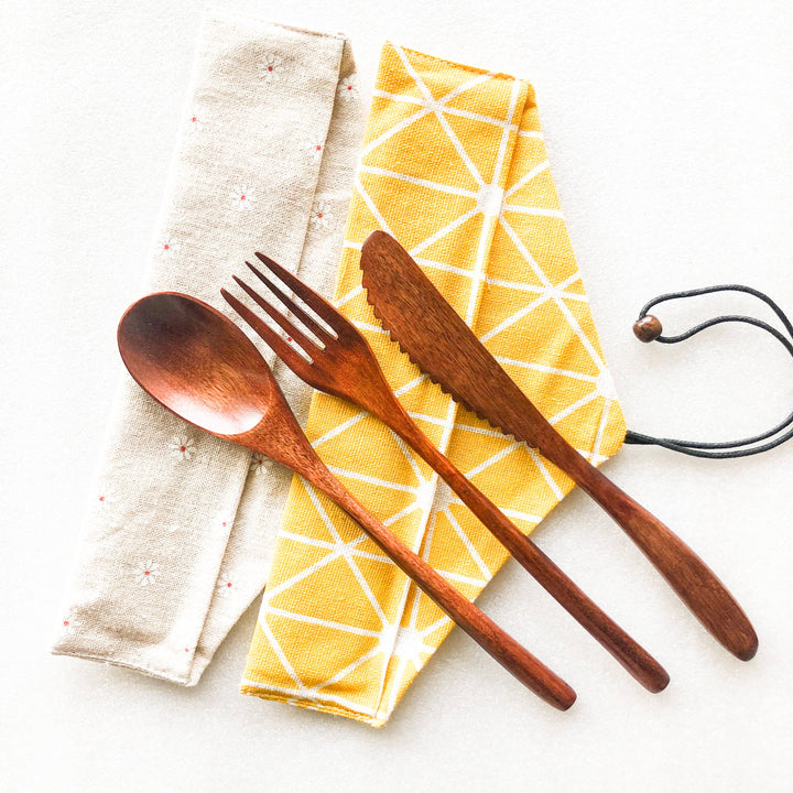 Japanese Style Wooden Cutlery Set - Zero Waste Plastic Free