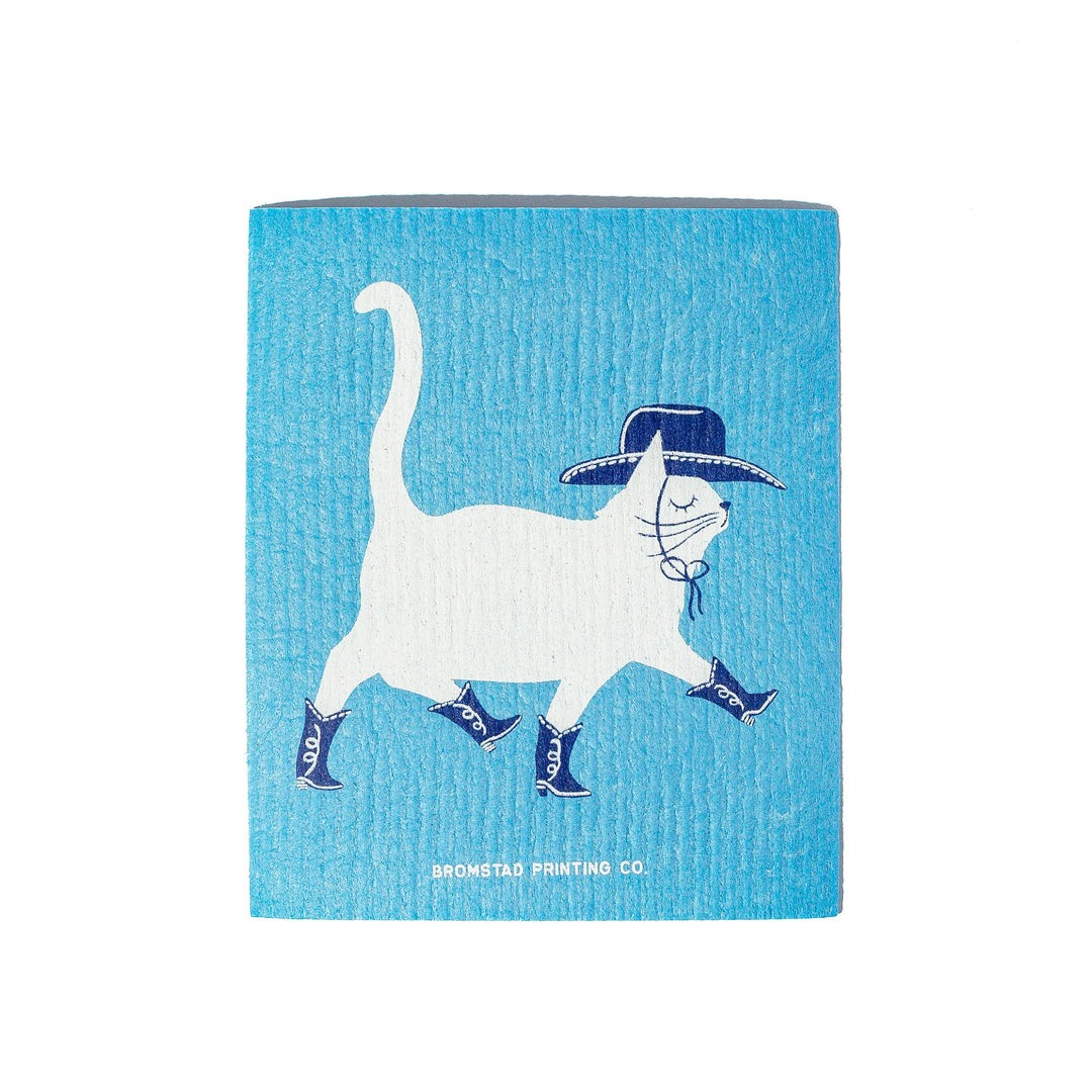 Cowboy Cat - Swedish Dishcloth