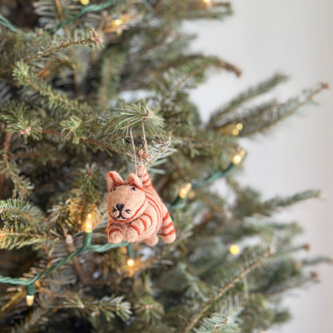 Flying Calico Cat Felt Ornament