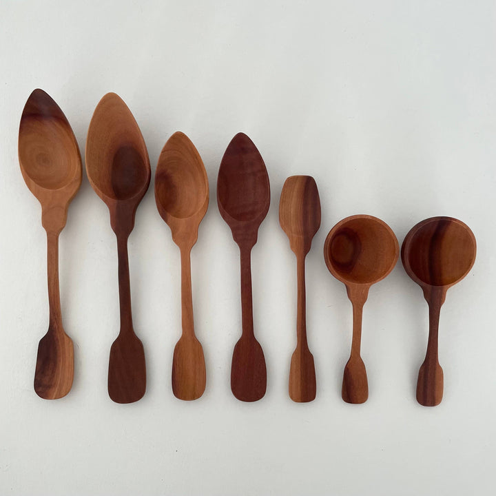 Handcrafted Sao wood medium jam & honey scoop spoons