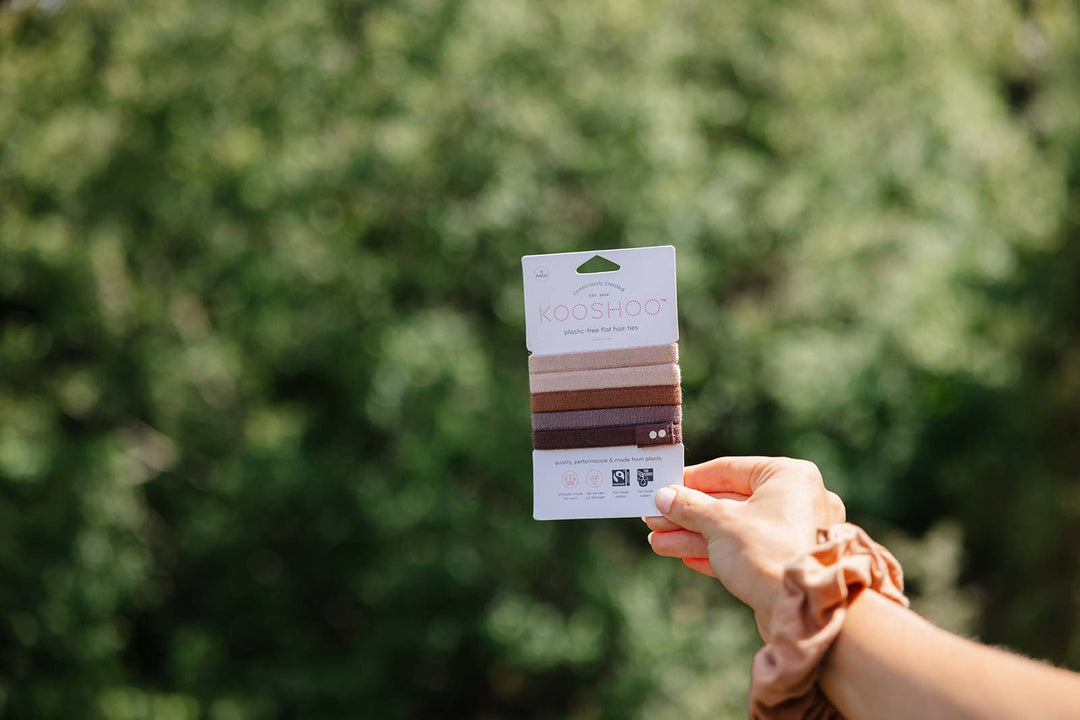 Plastic-free Flat Hair Ties - Earth Tints