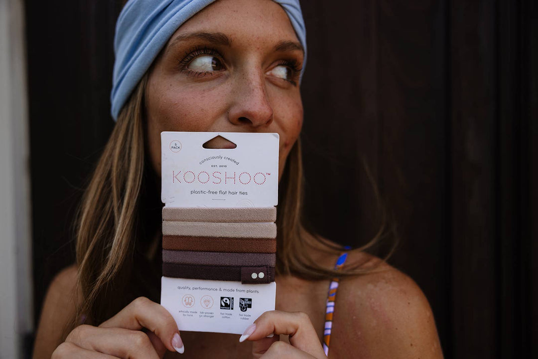Plastic-free Flat Hair Ties - Earth Tints