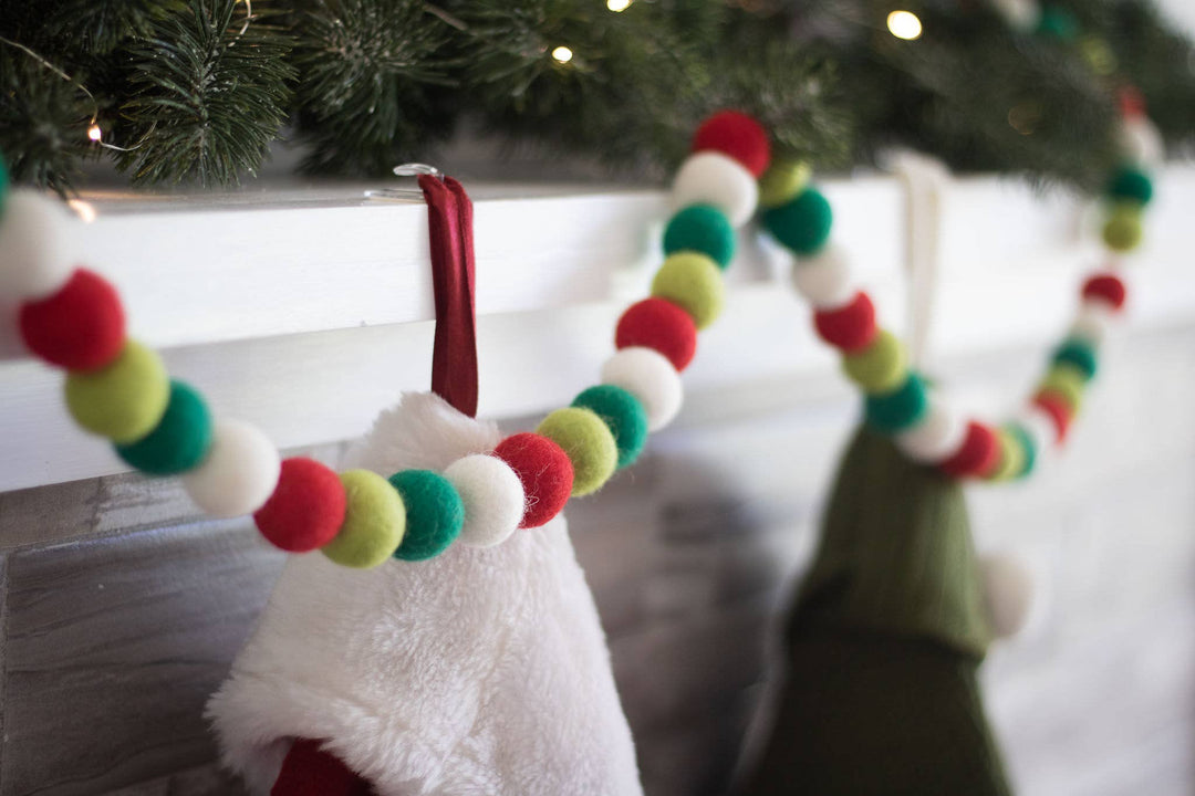 North Pole Holiday Eco Wool Garland Ornament - Christmas