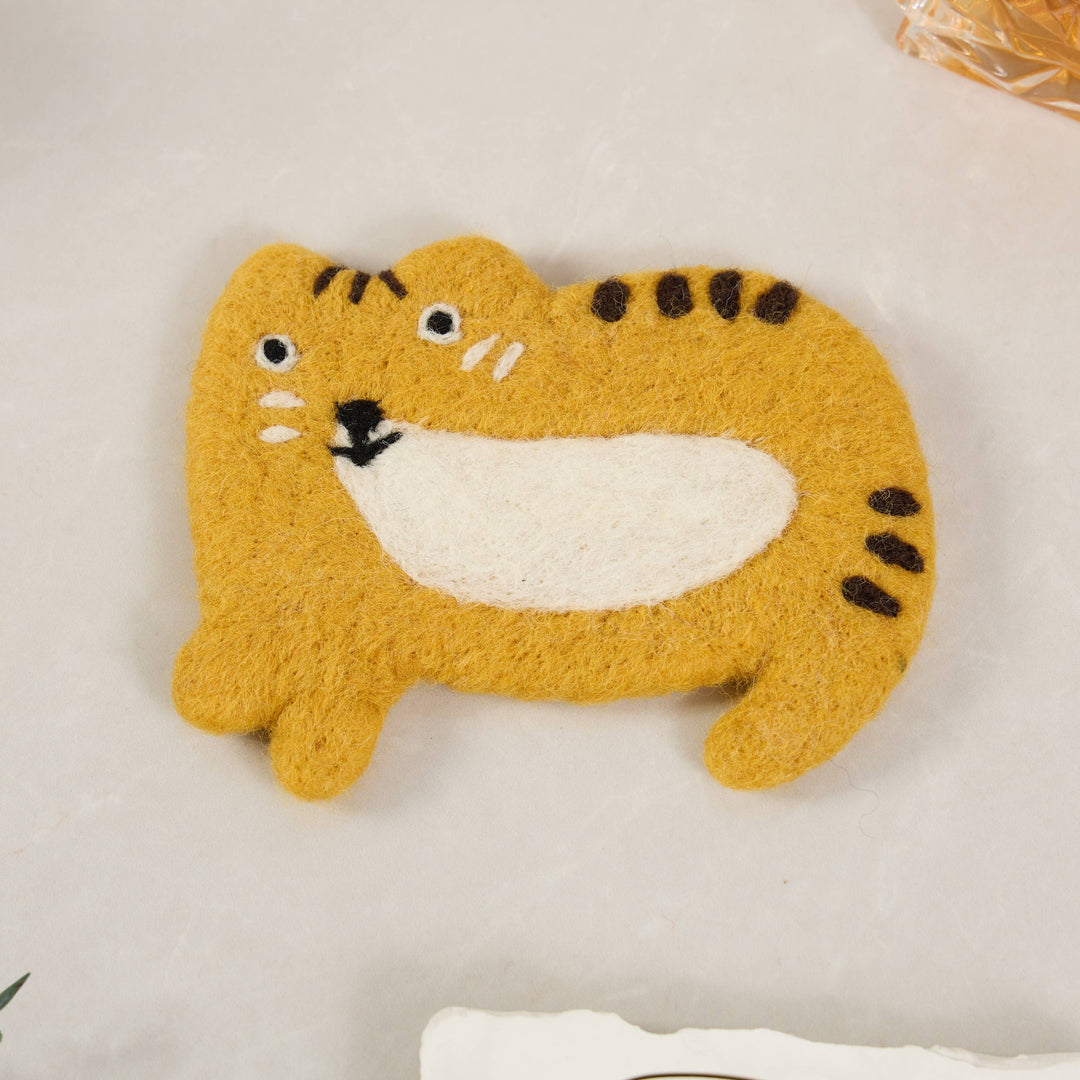 Handmade Felt Coaster Scaredy Cats