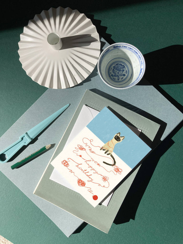 Cat String Birthday - Funny Cat Birthday Card