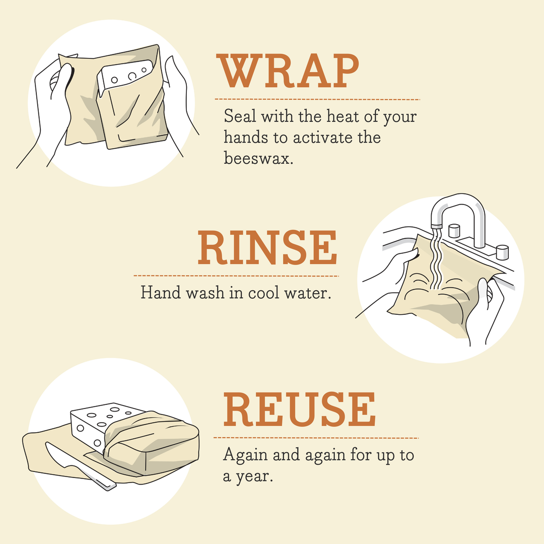 Bee's Wrap Assorted 3 Pack - Meadow Magic, Plant Based Vegan Wax