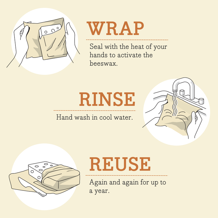 Bee's Wrap Assorted 3 Pack - Meadow Magic, Plant Based Vegan Wax