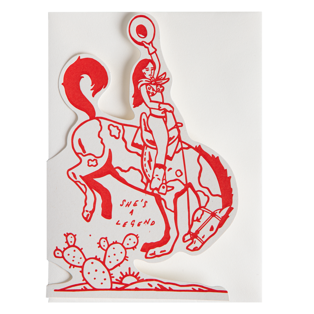 She's A Legend Cowgirl - Greeting Card