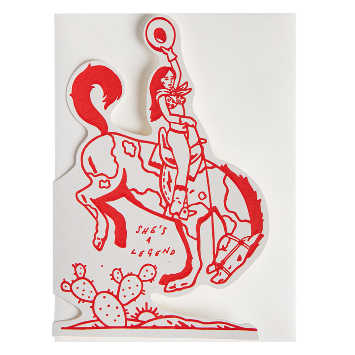She's A Legend Cowgirl - Greeting Card