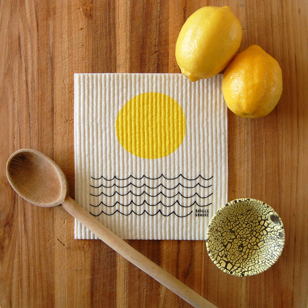 Sun and Waves Swedish Dishcloth
