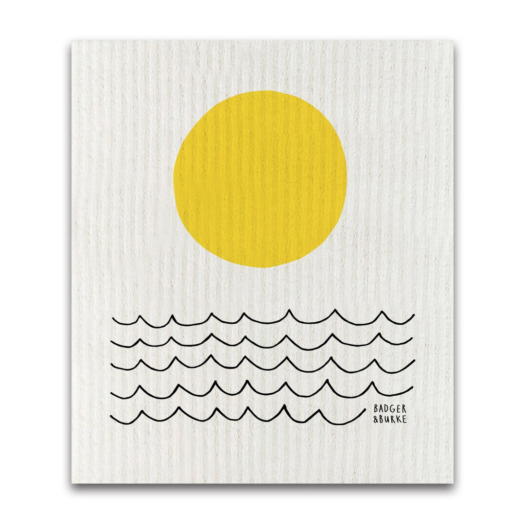 Sun and Waves Swedish Dishcloth