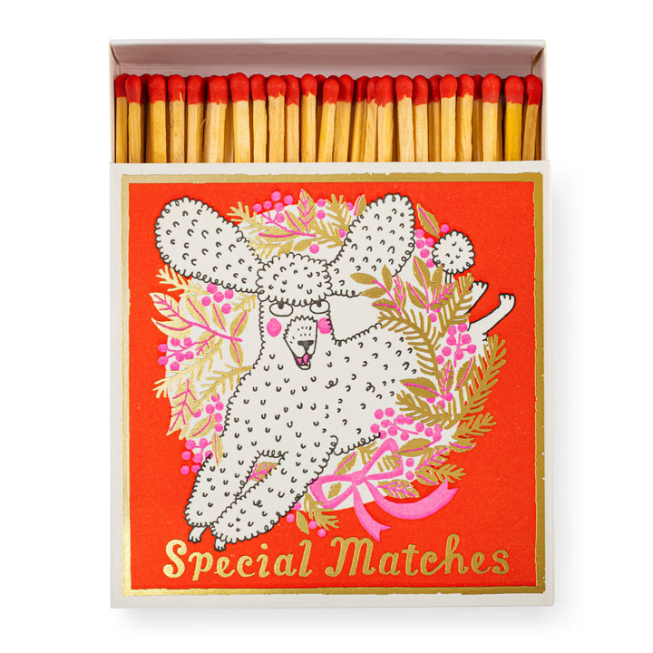 Poodle Holiday  Square Matchbox