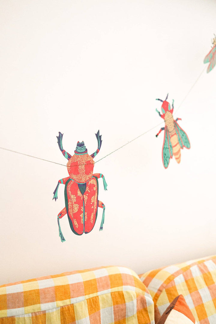 Insect Sewn Paper Garland