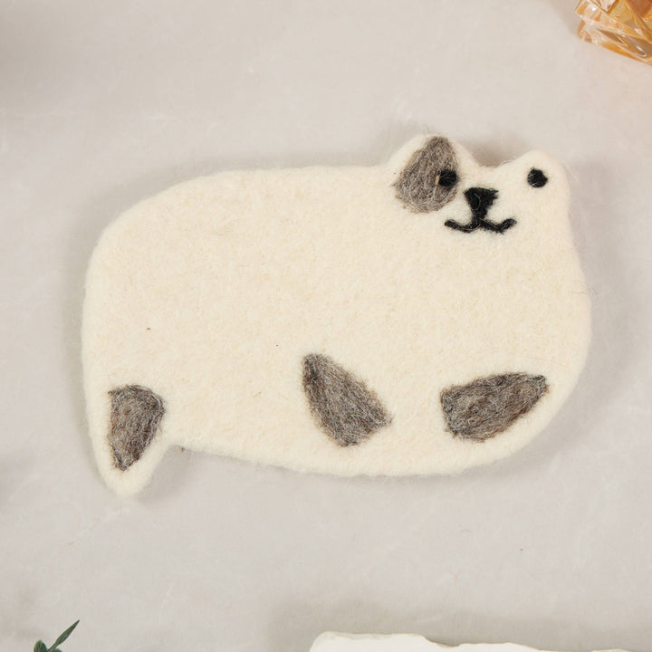 Handmade Felt Coaster Scaredy Cats