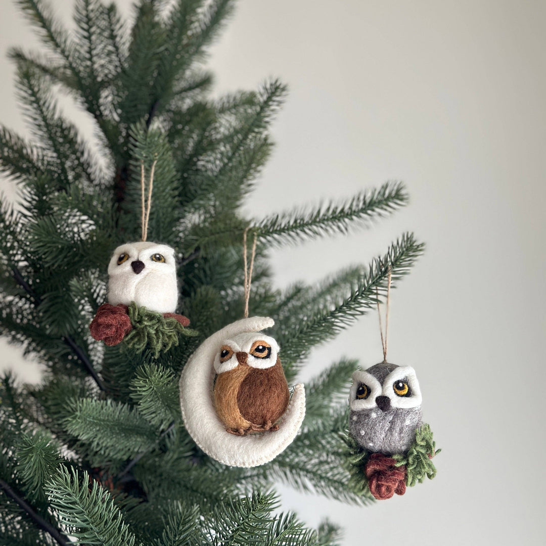 Owl Felted Ornament - Assorted Colors