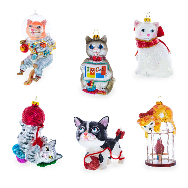 Chic Cat with Pendant Glass Ornament
