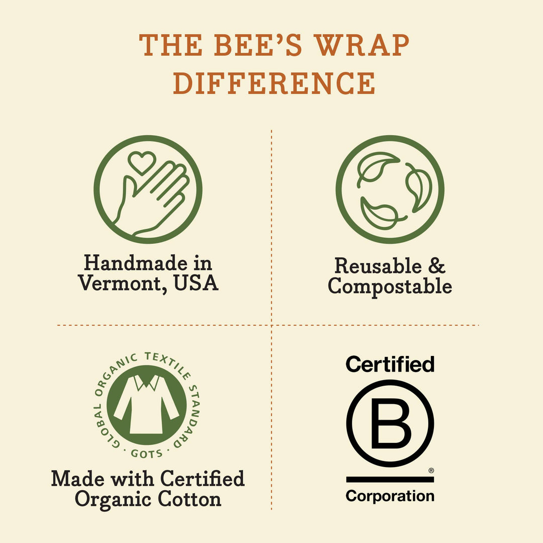 Bee's Wrap Assorted 3 Pack - Herb Garden, Plant Based Vegan Wax