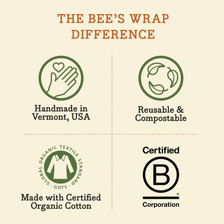 Bee's Wrap Assorted 3 Pack - Herb Garden, Plant Based Vegan Wax