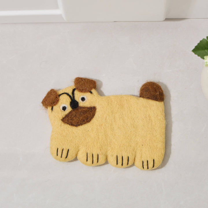 Handmade Felt Coaster - Silly Doggie