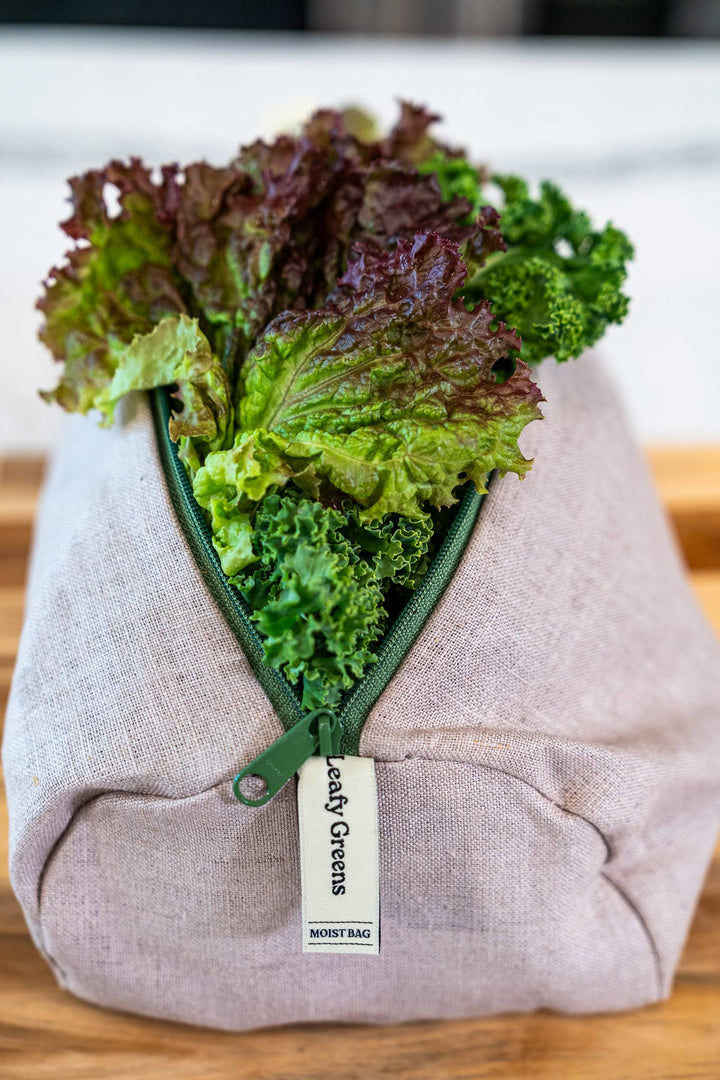 The Leafy Greens Bag – Reusable Linen Produce Bag