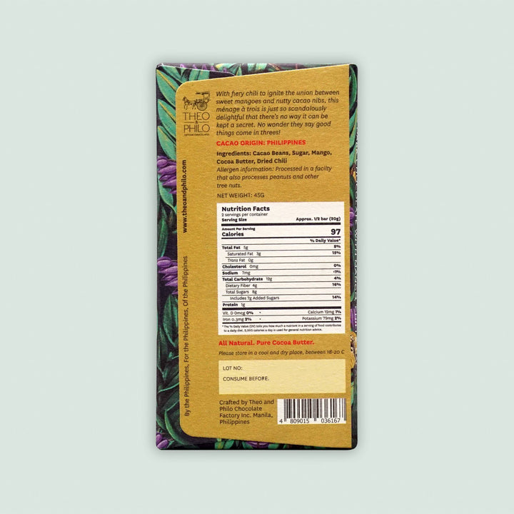 Dark Chocolate with Mango, Chili & Nibs 65%