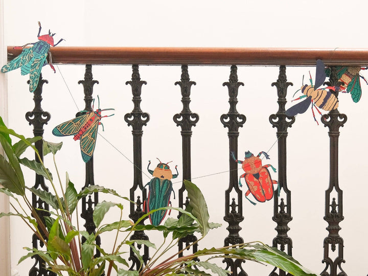 Insect Sewn Paper Garland