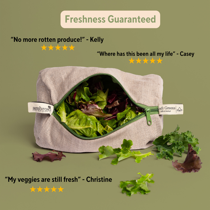 The Leafy Greens Bag – Reusable Linen Produce Bag