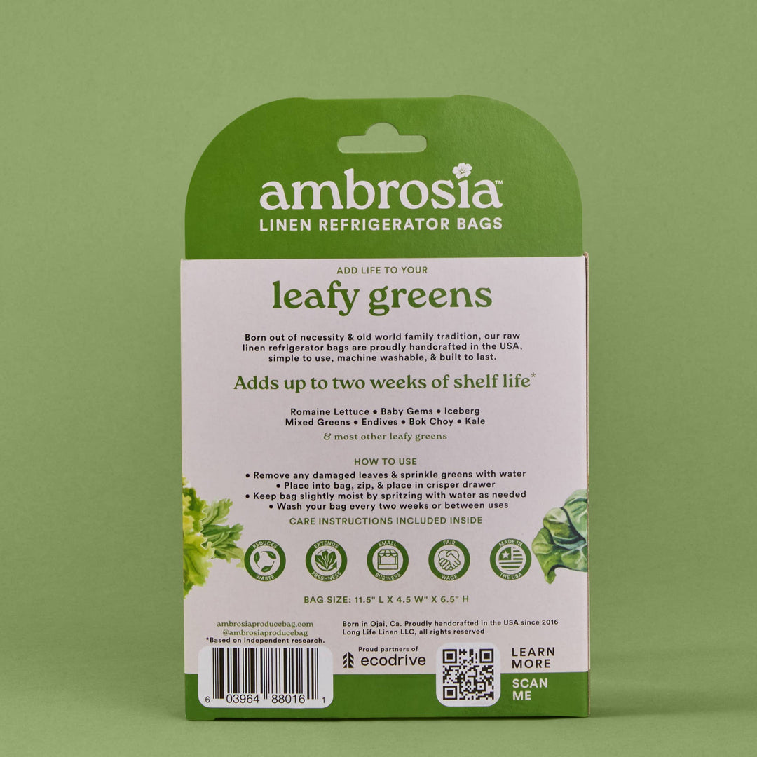 The Leafy Greens Bag – Reusable Linen Produce Bag